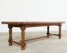 Country English Provincial Walnut Farmhouse Trestle Dining Table 8 Ft.