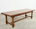 Country English Provincial Walnut Farmhouse Trestle Dining Table 8 Ft.
