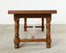 Country English Provincial Walnut Farmhouse Trestle Dining Table 8 Ft.