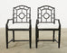Set of Eight Faux Bamboo Bouclé Lacquered Chloe Dining Chairs