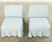 Pair of Fendi Casa Arctic Blue Leather Tunica Lounge Chairs