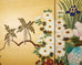 Japanese Showa Four Panel Screen Hanaguruma Flower Cart