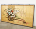 Japanese Showa Four Panel Screen Hanaguruma Flower Cart
