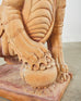 Monumental Chinese Carved Wonder Foo Dog Lion Temple Sculpture