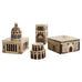 Set of Seven Neoclassical Architettura Lacquer Eggshell Boxes