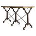 French Art Nouveau Triple Pedestal Iron Bronze Table