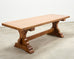 French Provincial Country Oak Trestle Farmhouse Dining Table 7Ft