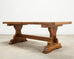 French Provincial Country Oak Trestle Farmhouse Dining Table 7Ft