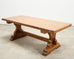 French Provincial Country Oak Trestle Farmhouse Dining Table 7Ft