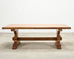 French Provincial Country Oak Trestle Farmhouse Dining Table 7Ft