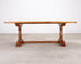 French Provincial Oak Farmhouse Double Trestle Dining Table