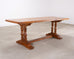 French Provincial Oak Farmhouse Double Trestle Dining Table