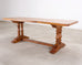 French Provincial Oak Farmhouse Double Trestle Dining Table