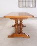 French Provincial Oak Farmhouse Double Trestle Dining Table