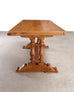French Provincial Oak Farmhouse Double Trestle Dining Table