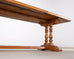 French Provincial Oak Farmhouse Double Trestle Dining Table