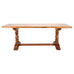 French Provincial Oak Farmhouse Double Trestle Dining Table
