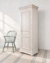 Country French Provincial Painted Bonnetière Storage Cabinet