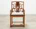 Pair of Chinese Ming Style Scholar's Armchairs with Marble Inset