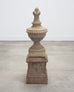 Neoclassical Cast Stone Garden Finial on Pedestal 44 Inch