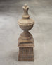 Neoclassical Cast Stone Garden Finial on Pedestal 44 Inch