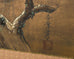 Japanese Showa Four-Panel Screen Wild Geese Autumn Landscape