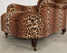 Pair of George Smith Jules Lounge Chairs in Leopard Velvet