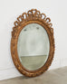 Louis XVI Baroque Style Oval Ribbon Swag Wall Mirror