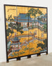 Chinese Export Four Panel Gilt Lacquered Coromandel Screen