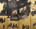Chinese Export Six Panel Coromandel Screen Gilt Courtyard