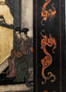 Chinese Export Six Panel Coromandel Screen Gilt Courtyard