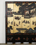 Chinese Export Six Panel Coromandel Screen Gilt Courtyard