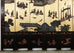 Chinese Export Six Panel Coromandel Screen Gilt Courtyard