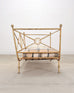 Giacometti Style Neoclassical Gilt Iron Daybed or Sofa 7 Ft