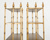 Pair Italian Regency Faux Bamboo Iron Etagere Shelves