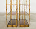 Pair Italian Regency Faux Bamboo Iron Etagere Shelves
