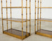 Pair Italian Regency Faux Bamboo Iron Etagere Shelves