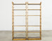 Pair Italian Regency Faux Bamboo Iron Etagere Shelves