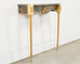 French Napoleon Empire Style Marble Bronzed Wall Console Table