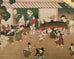 Pair of Japanese Meiji Screens Country Village Landscape