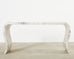 Modern Goatskin Parchment Veneered Console Table by Scala