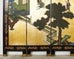 Chinese Export Eight Panel Coromandel Screen Gilt Pavilion
