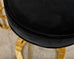 Set of Twelve Gilt Metal and Velvet Round Barstools