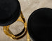 Set of Twelve Gilt Metal and Velvet Round Barstools