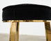 Set of Twelve Gilt Metal and Velvet Round Barstools