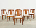 Set Six French Art Deco Gondola Dining Chairs