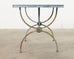 French Iron Tile Top Curule Garden Dining Table