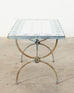 French Iron Tile Top Curule Garden Dining Table