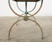 French Iron Tile Top Curule Garden Dining Table