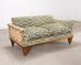 20th C. Art Deco Style Greek Key Velvet and Raffia Settee